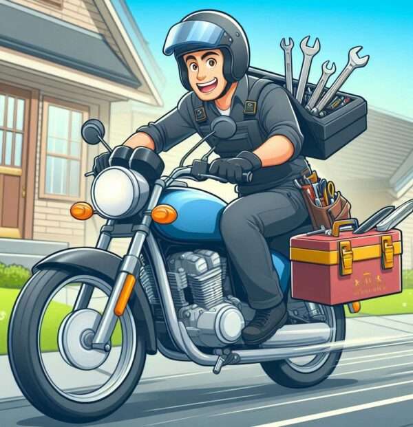 Intervention en urgence dun serurier en moto. Sécurité maison à Bruxelles par serrurier Bruxelles Openlock